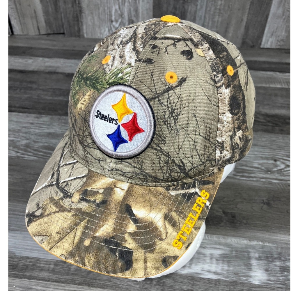 NFL Team Apparel Pittsburgh Steelers Camo Hat Adjustable Baseball Cap OSFM